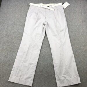 Vintage Par Four Pants Men 36x30 Gray Visa Easy Care Belted Poly Cotton Golf USA